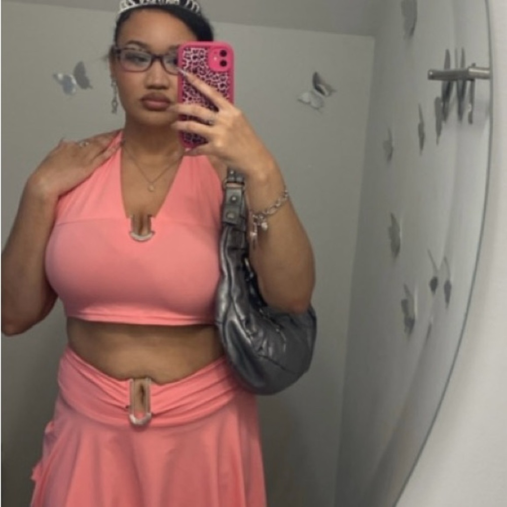 The Kript Halter Crop Top and Skirt Set